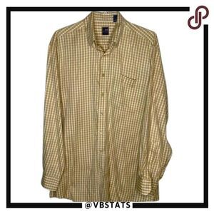 XL T Harris‎ London Sand-White Plaid LS Shirt